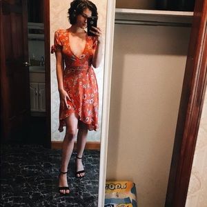 Vintage floral wrap dress